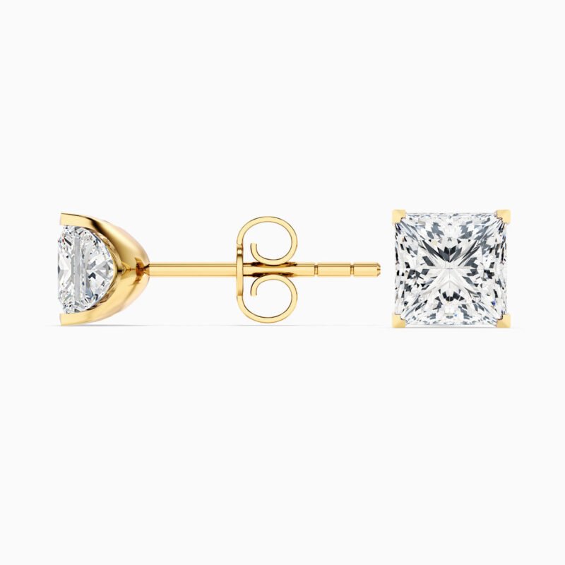 Princess Cut Lab Grown Stud Diamond Earrings