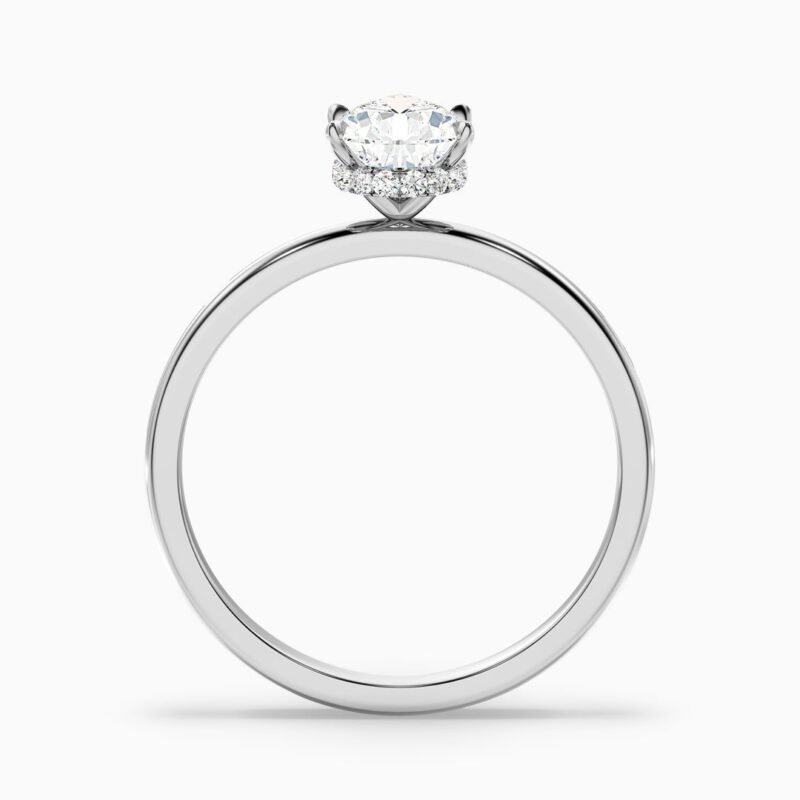 Qiana 2 Carat Pear Cut Hidden Halo Moissanite Diamond Ring in 14k Yellow Gold