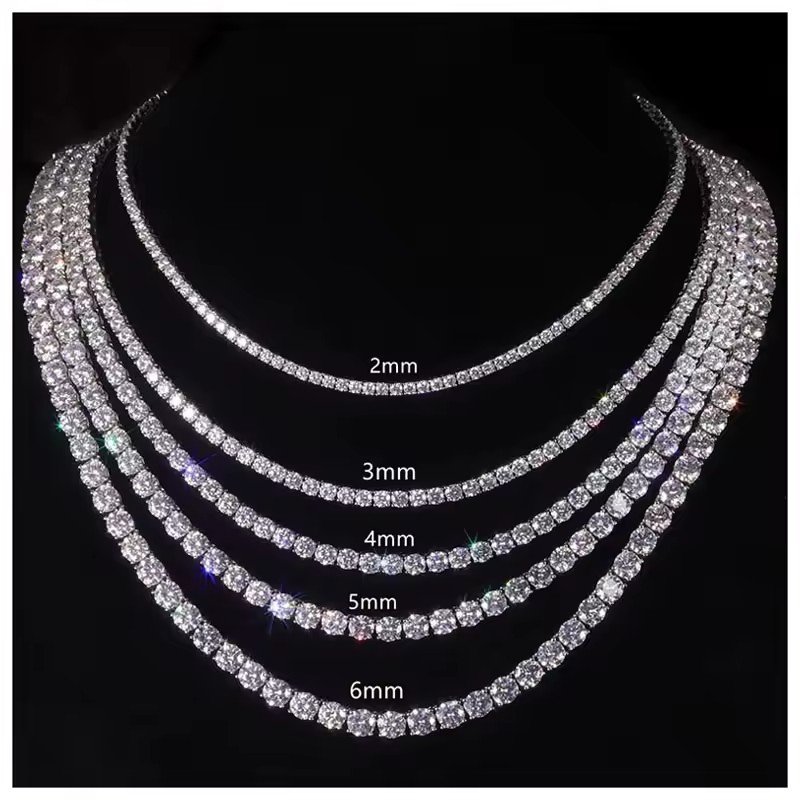 Luxury Jewelry 14K Gold Christmas Custom Tennis Jewelry Lab Grown Diamond Necklace Sets